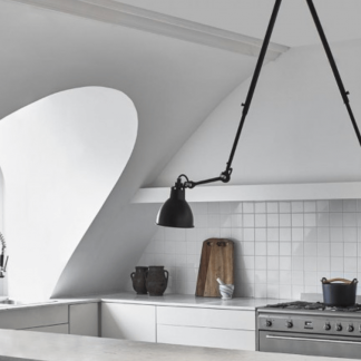 LAMPE GRAS 302 DOUBLE BLACK BRASS