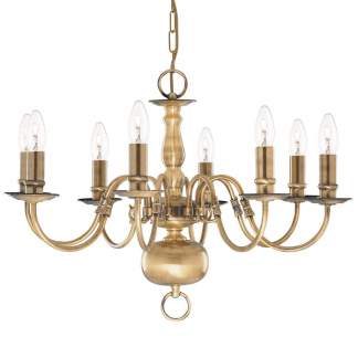 SH 1019-8 AB FLEMISH 8LT CHANDELIER