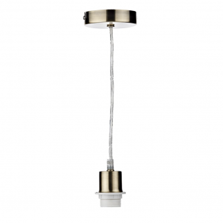 DR 1 LIGHT E27 SUSPENSION - Antique Brass
