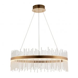 EL GLASS ROD GOLD CEILING LIGHT