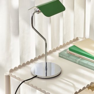 Apex Table Lamp emerald green_Arcs Trolley Low eggshell