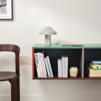 Colour Cabinet M Wall multi_Pao Portable Lamp cool grey_Rey Chair umber brown wb lacquered beech