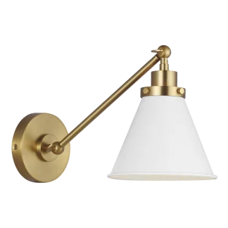 ART WELLFLEET SINGLE ARM CONE TASK SCONCE INCL SHADE